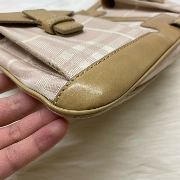 Authentic vintage Burberry wool pink plaid shoulder bag - Picture 2 of 13